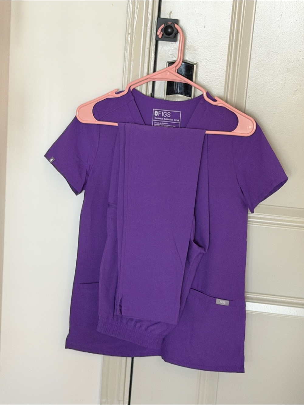 Figs Purple V-Neck Women’s Scrub Set-Top & Bottoms